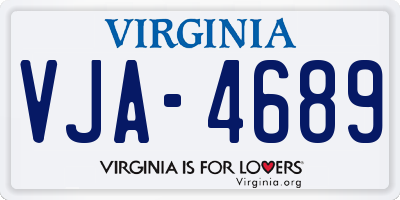 VA license plate VJA4689