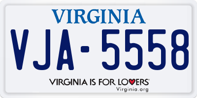 VA license plate VJA5558