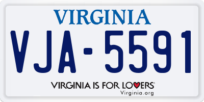 VA license plate VJA5591