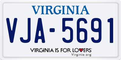 VA license plate VJA5691