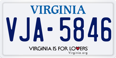 VA license plate VJA5846