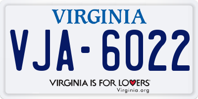 VA license plate VJA6022