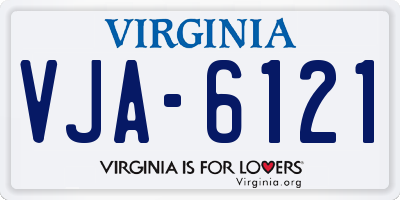 VA license plate VJA6121