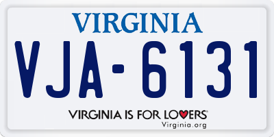 VA license plate VJA6131