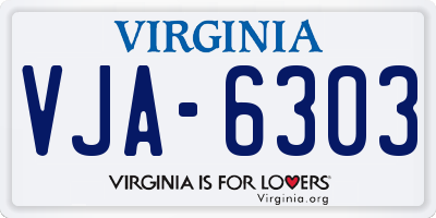 VA license plate VJA6303