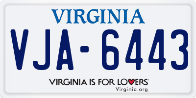 VA license plate VJA6443