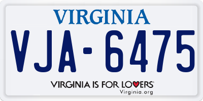 VA license plate VJA6475