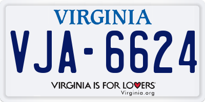 VA license plate VJA6624