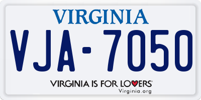 VA license plate VJA7050