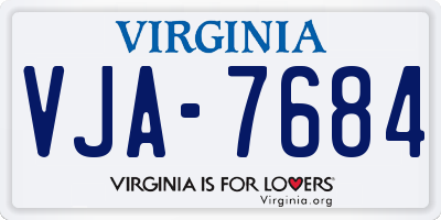 VA license plate VJA7684