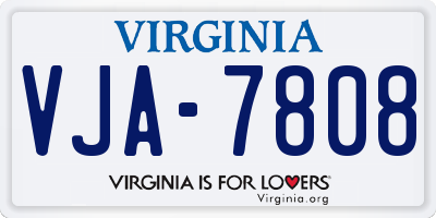 VA license plate VJA7808