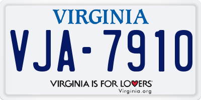 VA license plate VJA7910