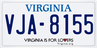 VA license plate VJA8155