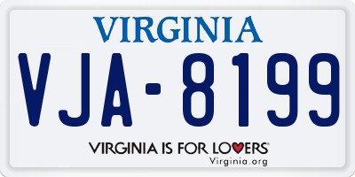 VA license plate VJA8199