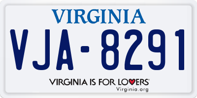 VA license plate VJA8291