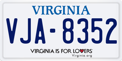 VA license plate VJA8352