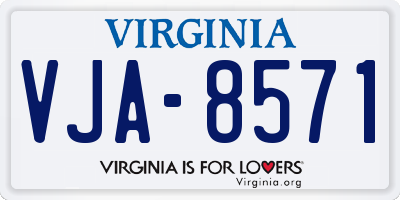 VA license plate VJA8571