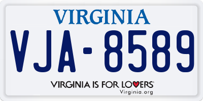 VA license plate VJA8589