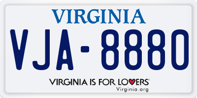 VA license plate VJA8880
