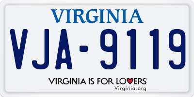 VA license plate VJA9119