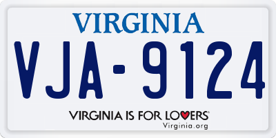 VA license plate VJA9124