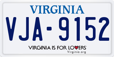 VA license plate VJA9152