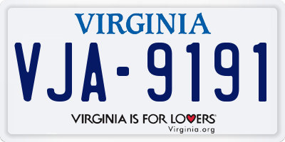 VA license plate VJA9191