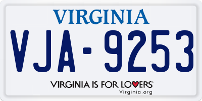 VA license plate VJA9253