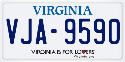 VA license plate VJA9590