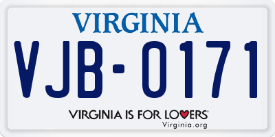 VA license plate VJB0171