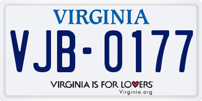 VA license plate VJB0177