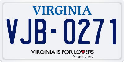 VA license plate VJB0271