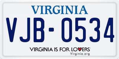 VA license plate VJB0534