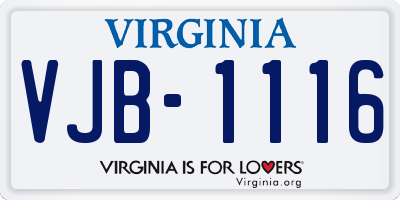 VA license plate VJB1116
