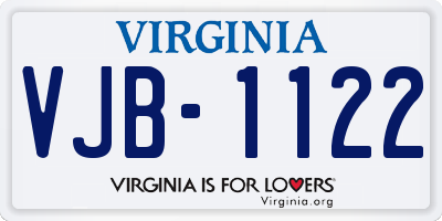 VA license plate VJB1122