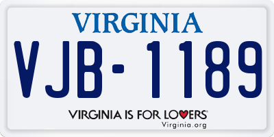 VA license plate VJB1189