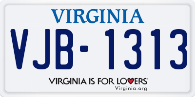 VA license plate VJB1313