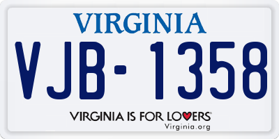 VA license plate VJB1358
