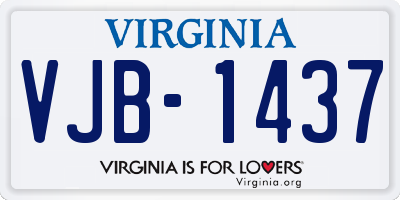 VA license plate VJB1437