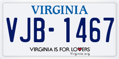 VA license plate VJB1467