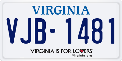 VA license plate VJB1481