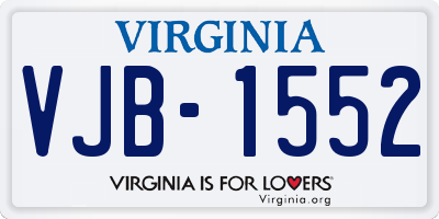 VA license plate VJB1552
