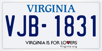 VA license plate VJB1831