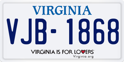 VA license plate VJB1868