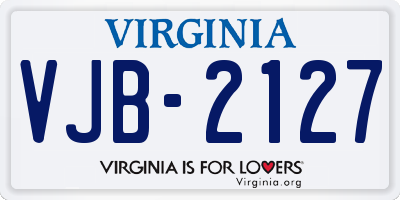 VA license plate VJB2127