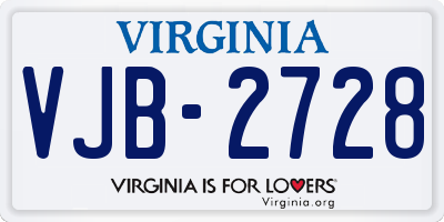 VA license plate VJB2728