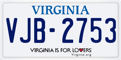 VA license plate VJB2753