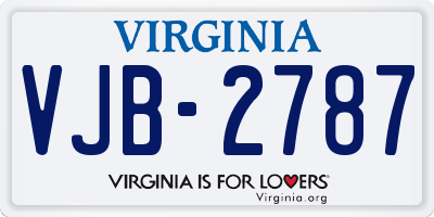 VA license plate VJB2787