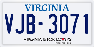 VA license plate VJB3071