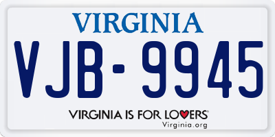 VA license plate VJB9945